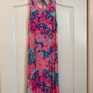Lilly Pulitzer Vibrant Pink and Blue Patterned Dress